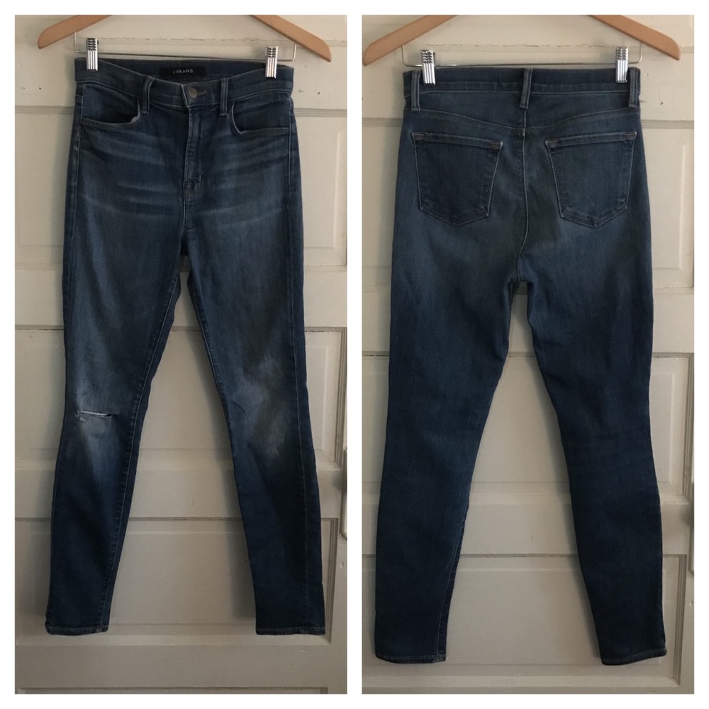 *Clearance* J Brand Maria Skinny Jeans 27 mid rise indigo Distressed faded